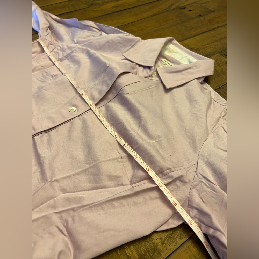 BR Stretch Lavender XS Button Down Shirt Striped Cuff Women’s Banana Republic - Picture 9 of 10